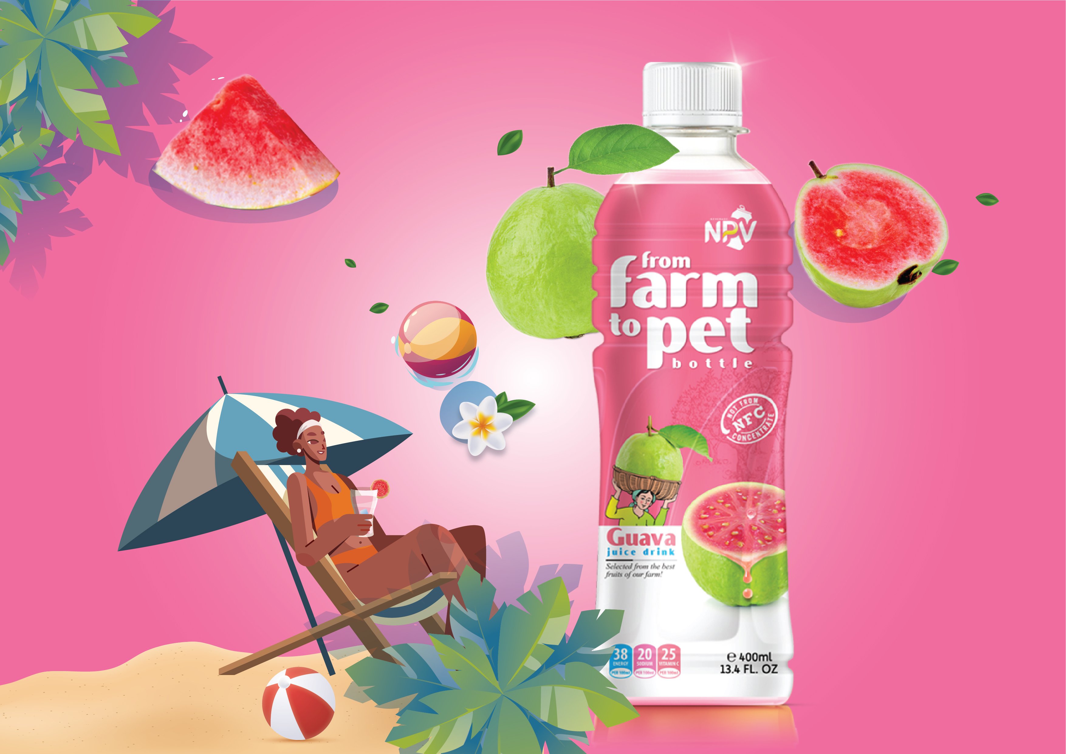 400ml Pet Bottle Guava Juice Drink