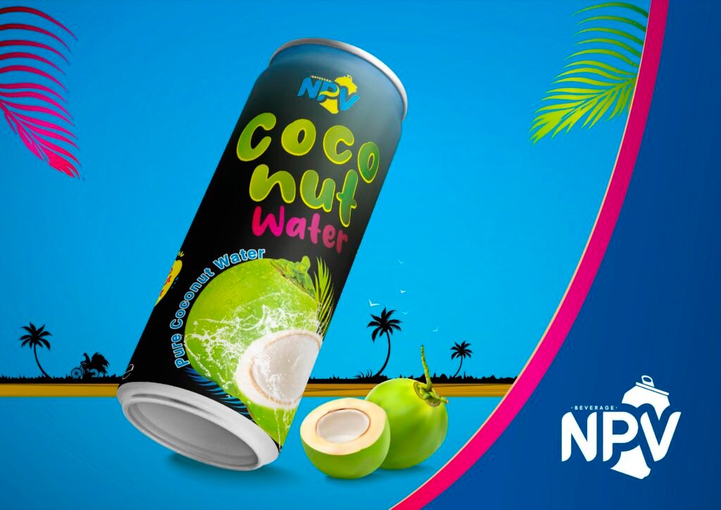Natural Coconut Water 330 Can With Pulp NPV Brand NPV Beverage