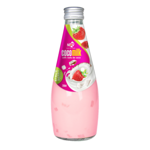 Coco Milk with nata coco 290ml Strawberry flavor