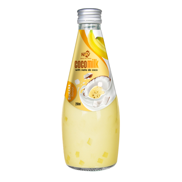 Coco Milk with nata coco 290ml banaana flavor