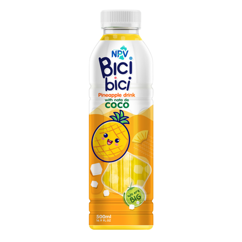 NPV Bici Bici Pineapple Fruit Drink with Nata de Coco 500ml PET Bottle