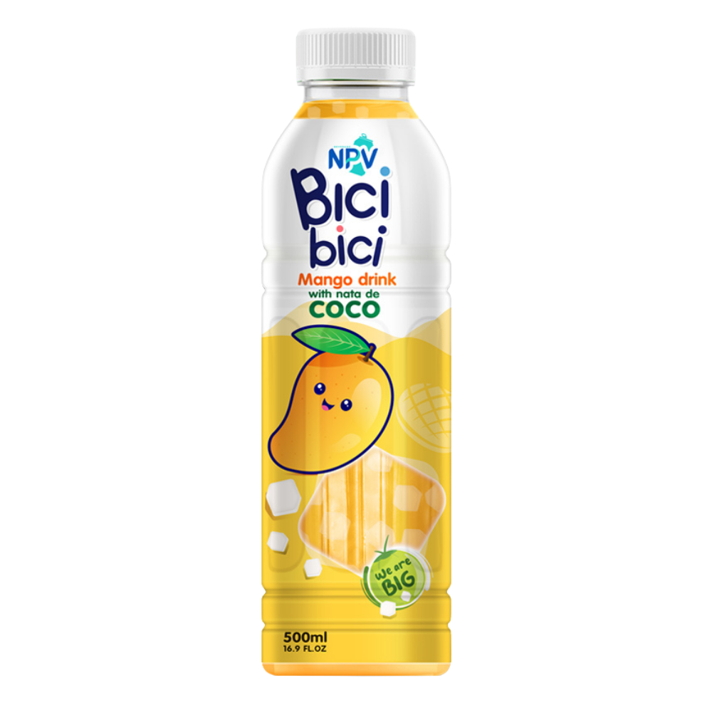 NPV Bici Bici Mango Fruit Juice with Nata de Coco 500ml PET Bottle