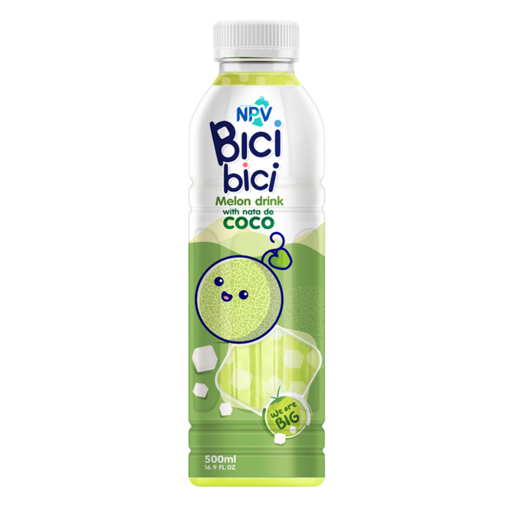 NPV Bici Bici Melon Drink with Nata de Coco 500ml PET Bottle