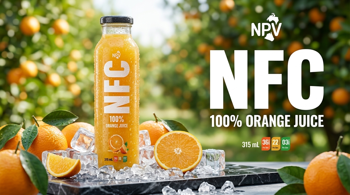 NPV NFC Orange Juice Elevates Refreshment in Glass Bottle Packaging