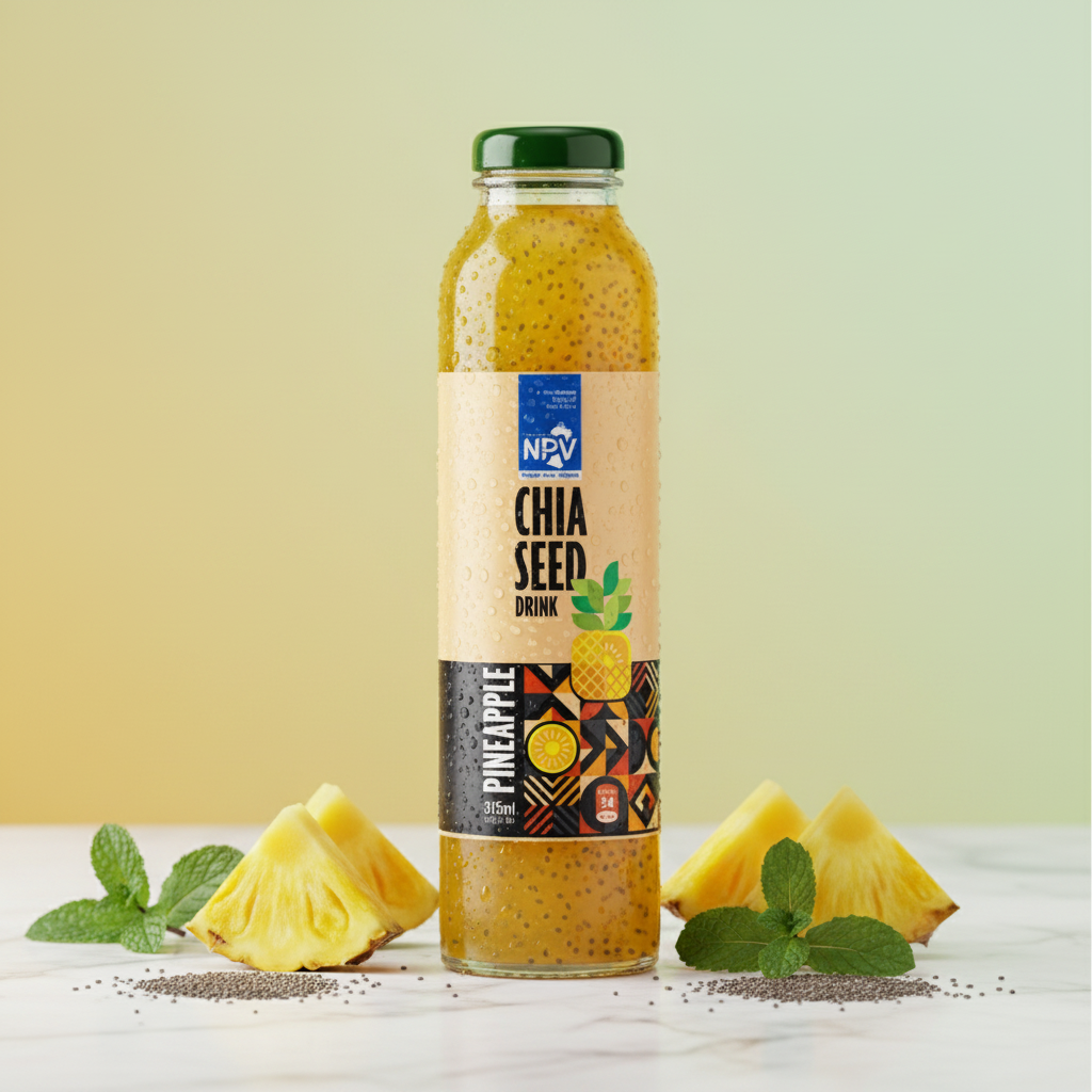 CHIA Seed With Pineapple Drink 315ml Glass Bottle - NPV Premium Beverage
