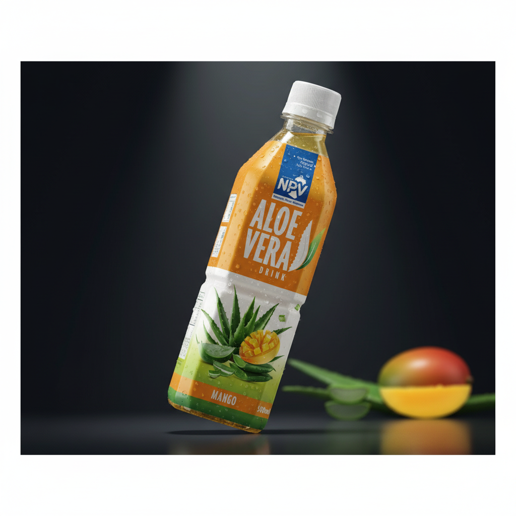 Fresh & Healthy 500ml Pet Bottle Aloe Vera Juice Drink With Mango - NPV Premium Beverage