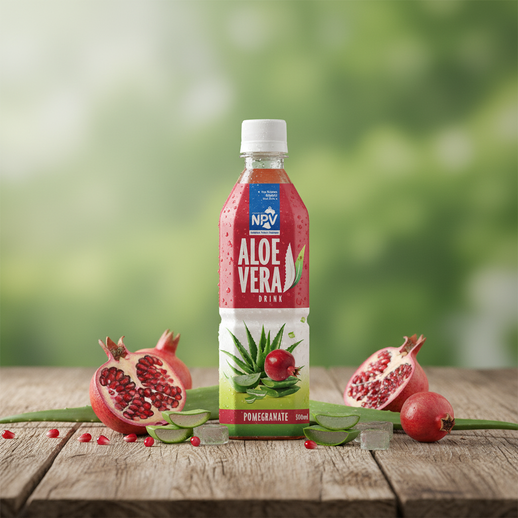 Fresh & Healthy 500ml Pet Bottle Aloe Vera Juice Drink With Pomegranate - NPV Premium Beverage