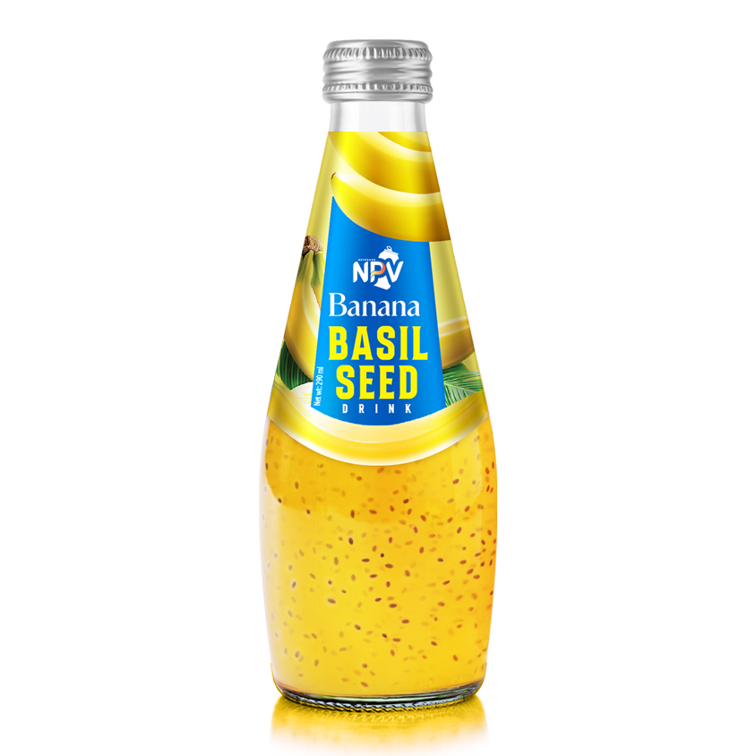 Banana Basil Seed Drink 290ml Glass Bottle NPV