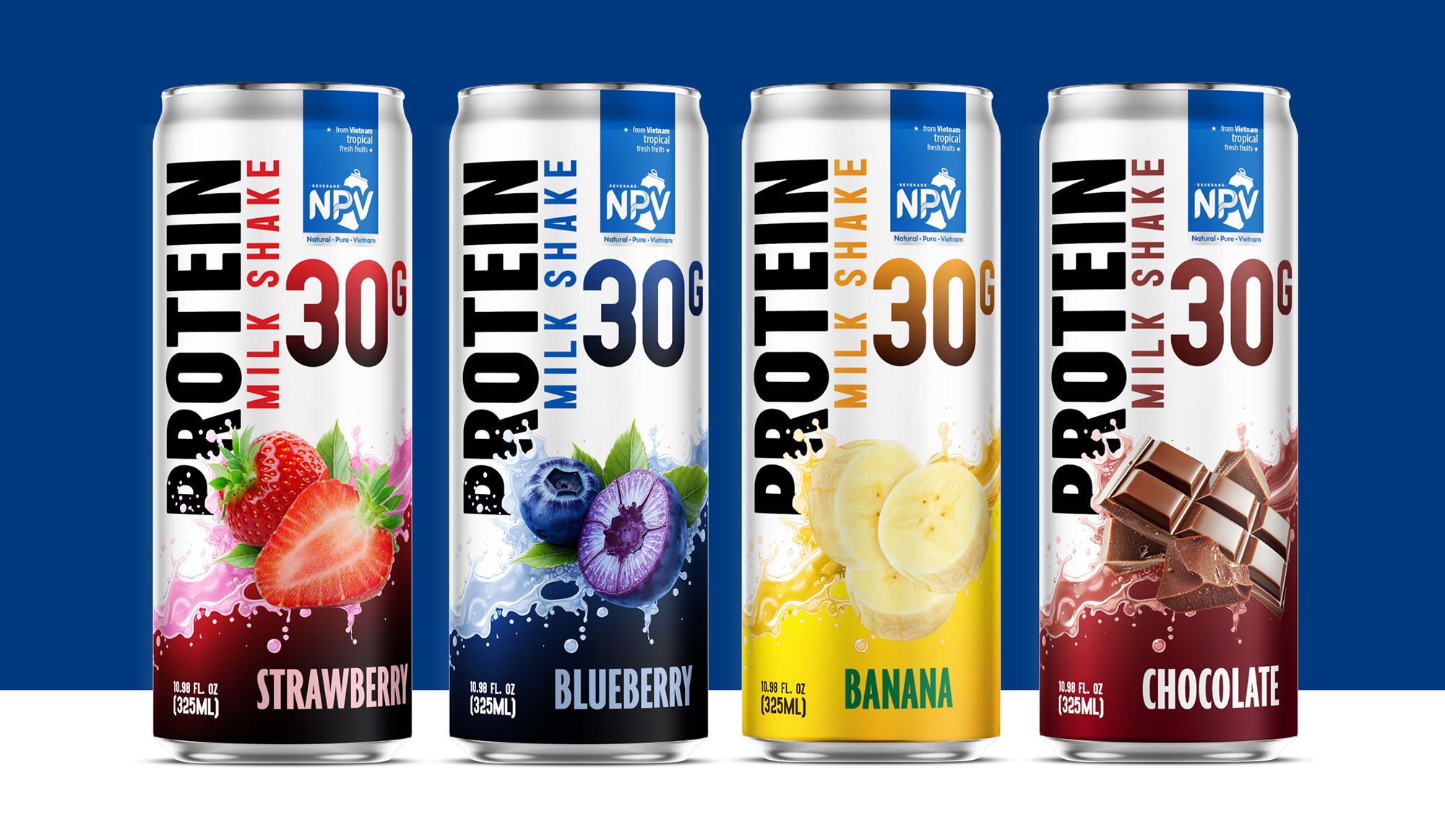 30g Protein Milk Shake With Bluberry Drink 325ml (10.98 Fl Oz) Poster 1