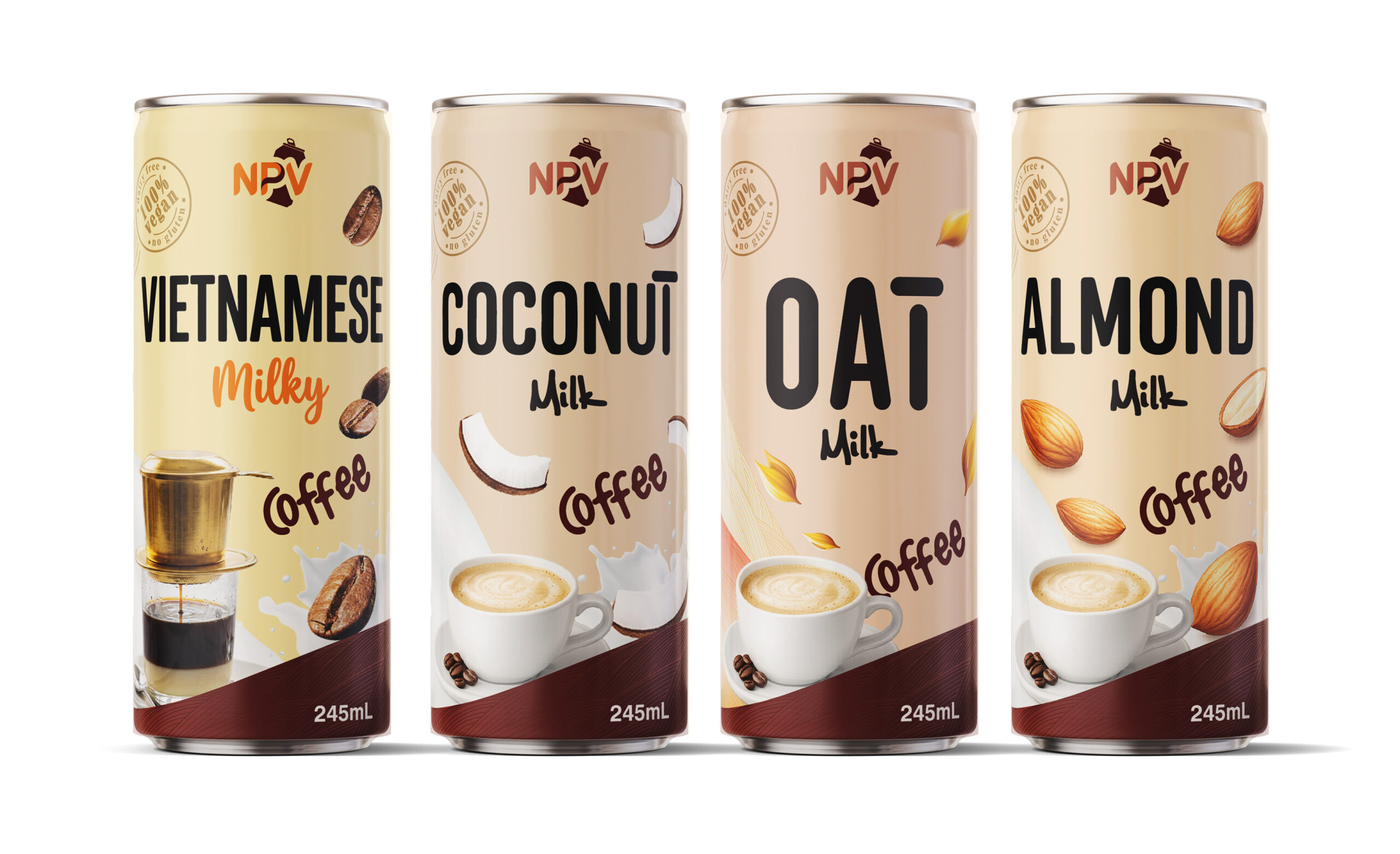 Plant Based 100% Vegan Almond Coffee Drink 250ml Cans Poster 1