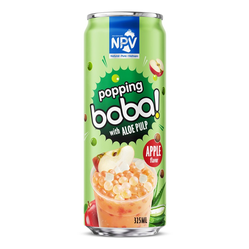 Apple Popping Boba With Aloe Pulp Drink 320ml Can