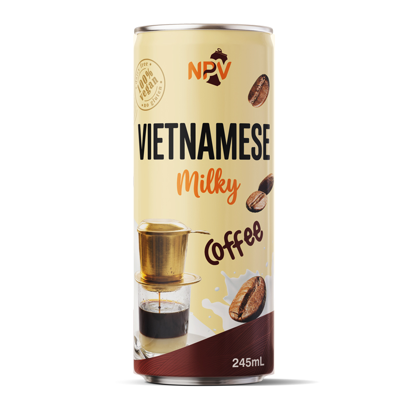 Plant Based 100% Vegan Vietnamese Milky Coffee Drink 250ml Cans
