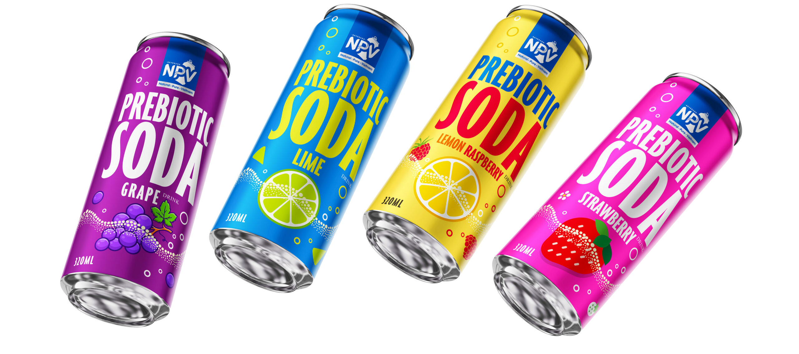 Sparkling Prebiotic Grape Drink 320ml Can – Low Calorie Refreshment Poster 1