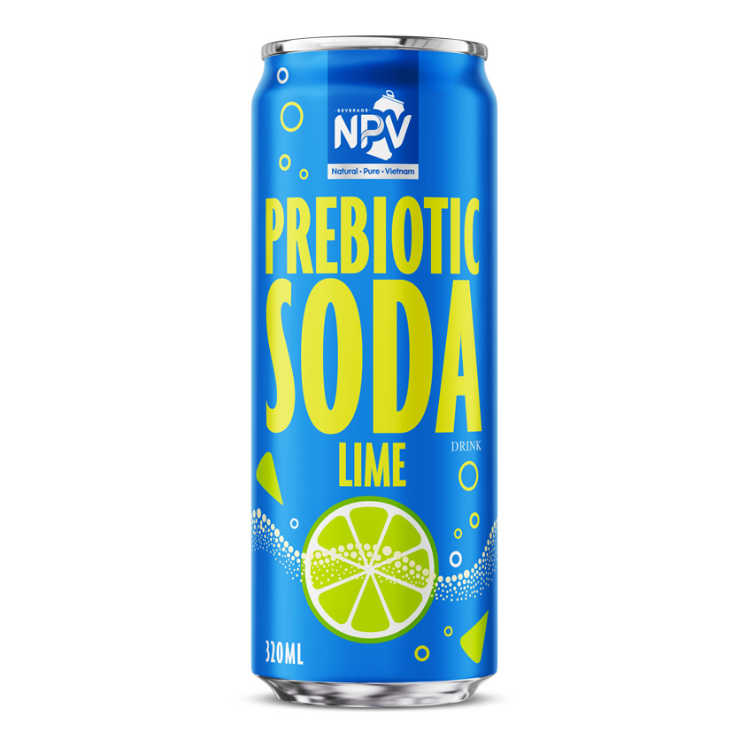Sparkling Prebiotic Lime Drink 320ml Can – Low Calorie Refreshment