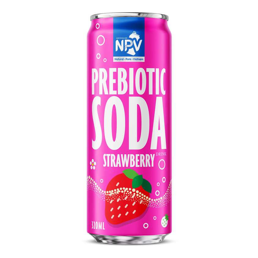 Sparkling Prebiotic Strawberry Drink 320ml Can – Low Calorie Refreshment