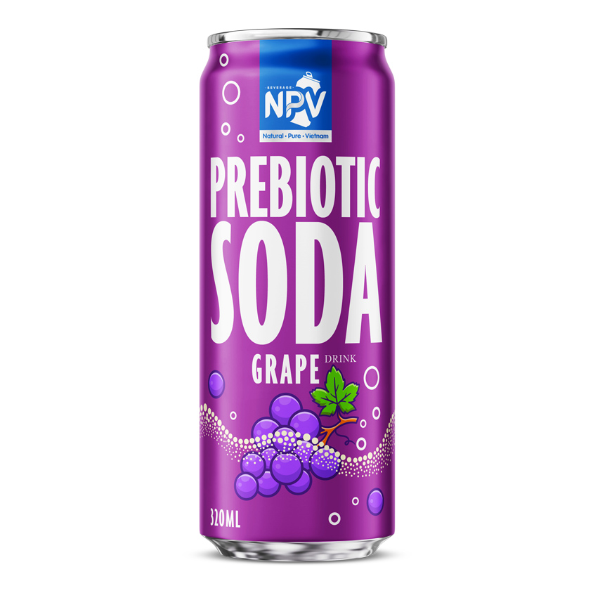 Sparkling Prebiotic Grape Drink 320ml Can – Low Calorie Refreshment