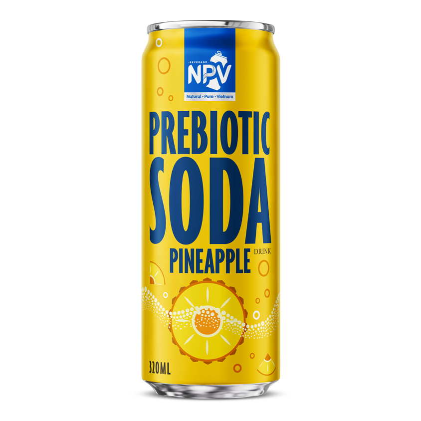 Sparkling PrebioticPineapple Drink 320ml Can – Low Calorie Refreshment