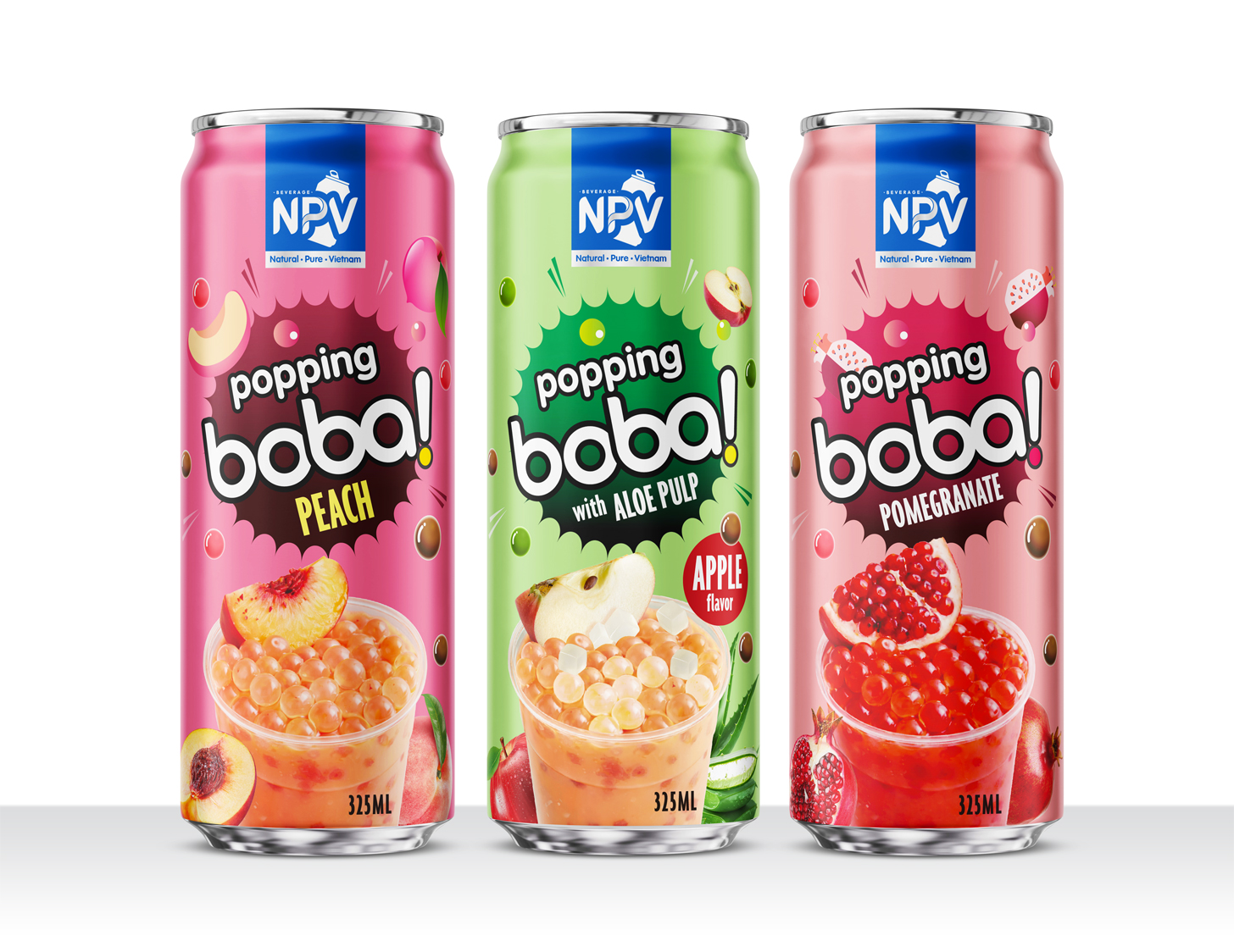 Tropical Fruit Popping Boba Drink 320ml Can