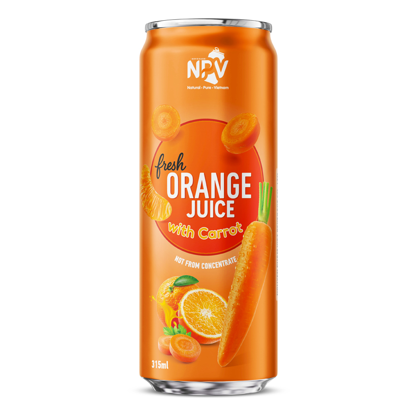 Fresh Orange Juice With Carrot Drink 320ml Cans