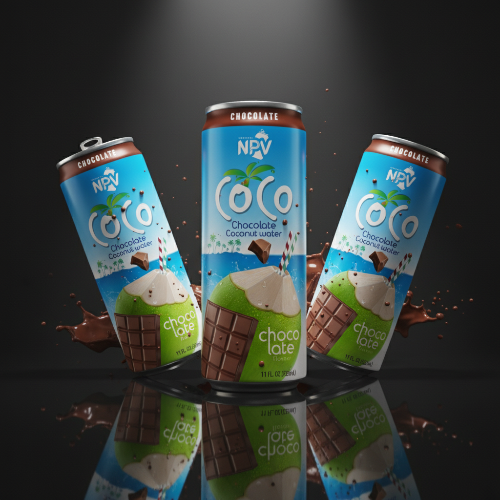 Coconut Water With Chocolate Flavor 325ml Cans - NPV Premium Beverage