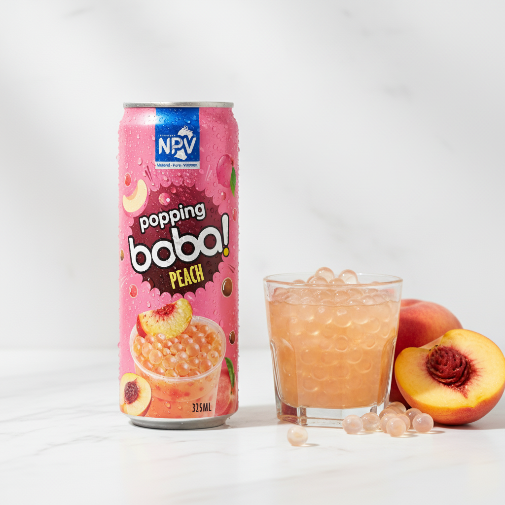 Peach Popping Boba Drink - NPV Premium Beverage