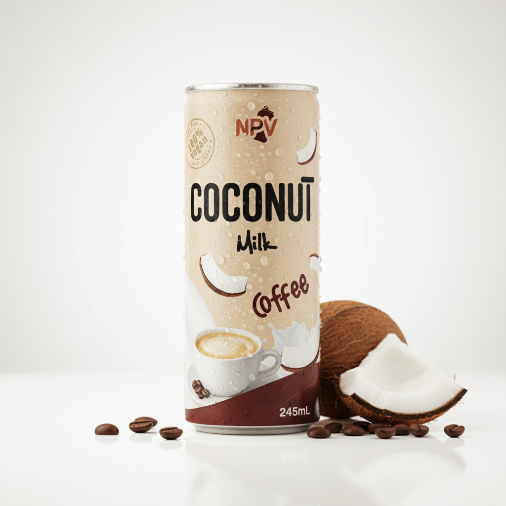 Plant Based 100% Vegan Coconut Milk Coffee Drink 250ml Cans - NPV Premium Beverage