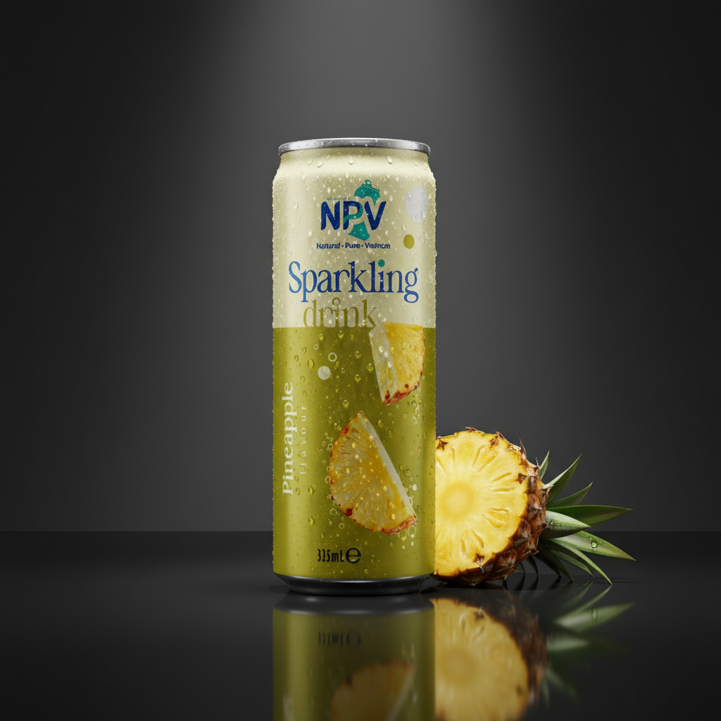 Refreshing Sparkling Drink with Pineapple Flavour 320ml Can - NPV Premium Beverage