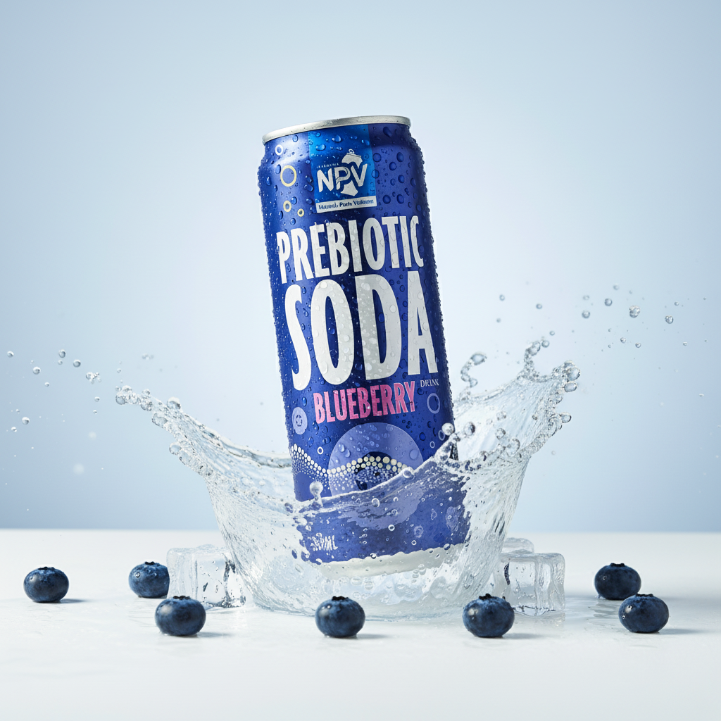 Sparkling Prebiotic Blueberry Drink 320ml Can - NPV Premium Beverage
