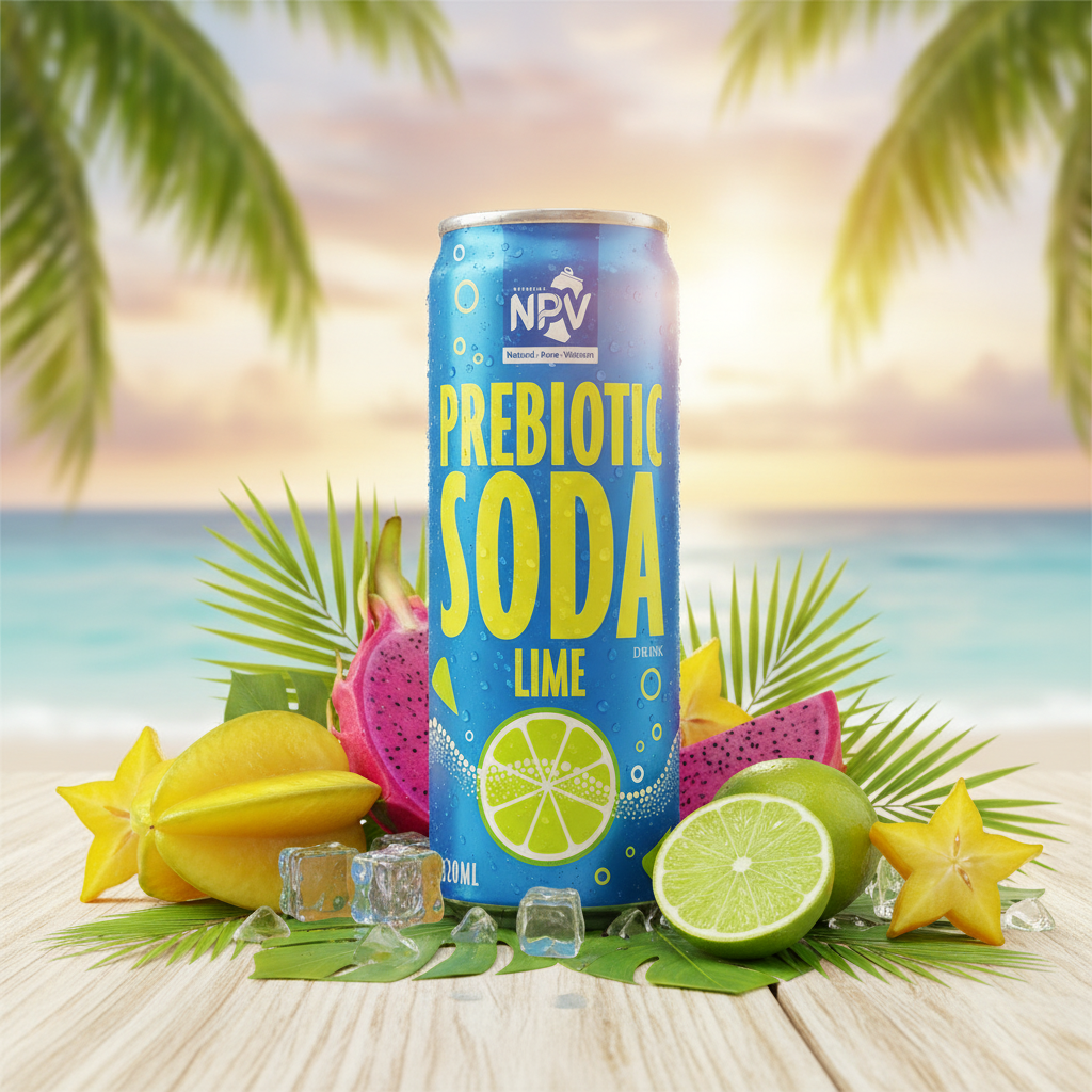 Sparkling Prebiotic Lime Drink 320ml Can - NPV Premium Beverage
