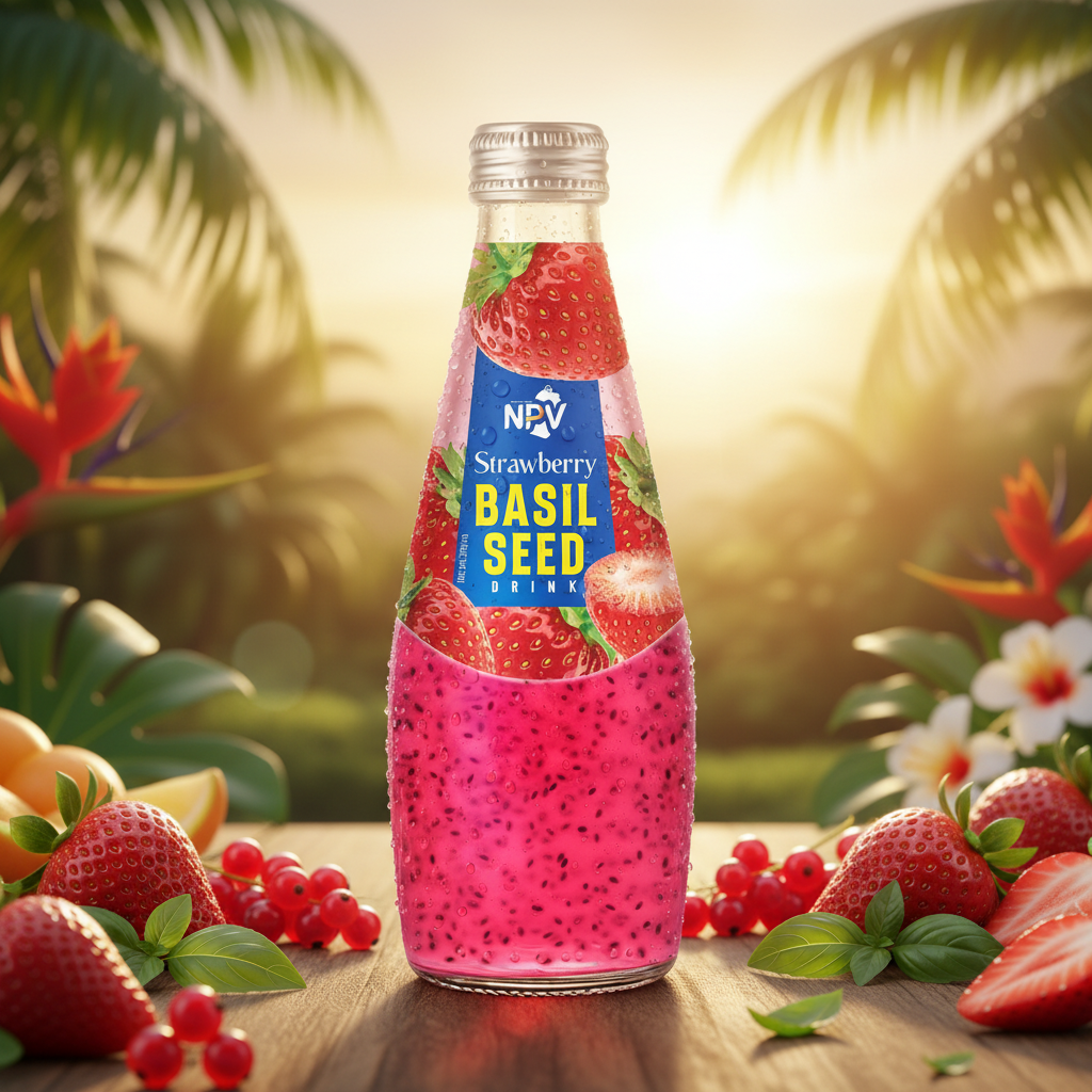 Strawberry Basil Seed Drink - NPV Premium Beverage