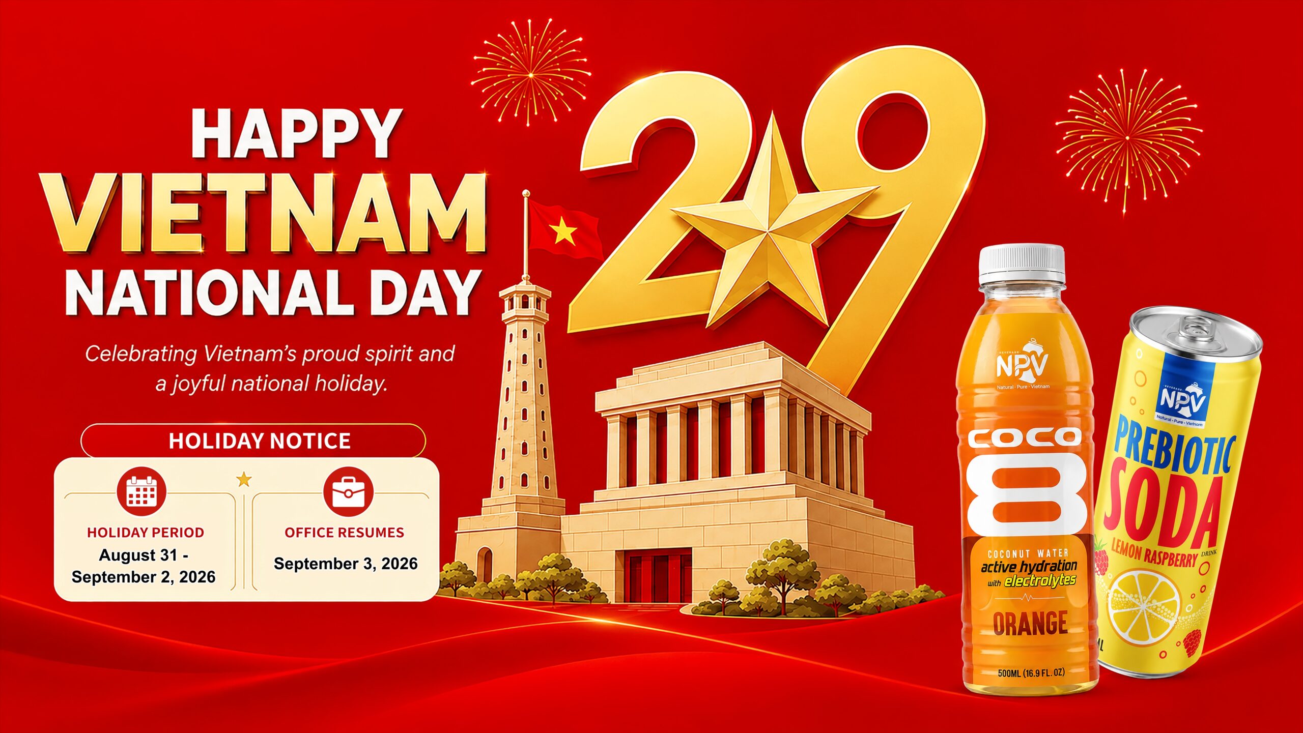 Holiday Notice: NPV Beverage Closes for Vietnam National Day 2 September 2026