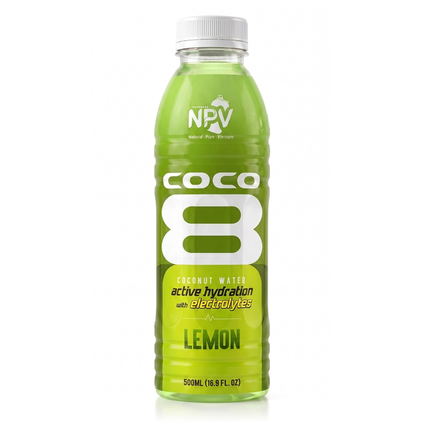 NPV 500ml Lemon Coconut Water Electrolyte Drink PET Bottle