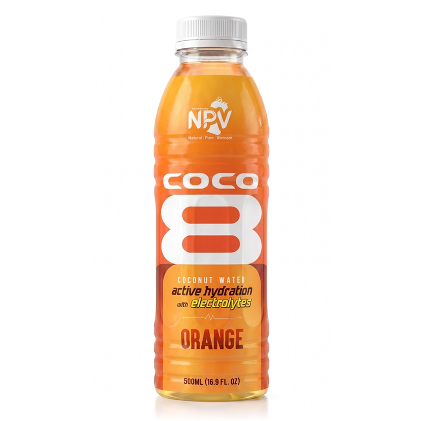NPV 500ml Orange Coconut Water Electrolyte Drink PET Bottle