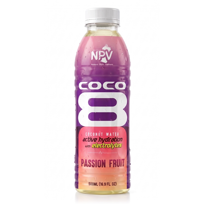 NPV 500ml Passion Fruit Coconut Water Electrolyte Drink PET Bottle