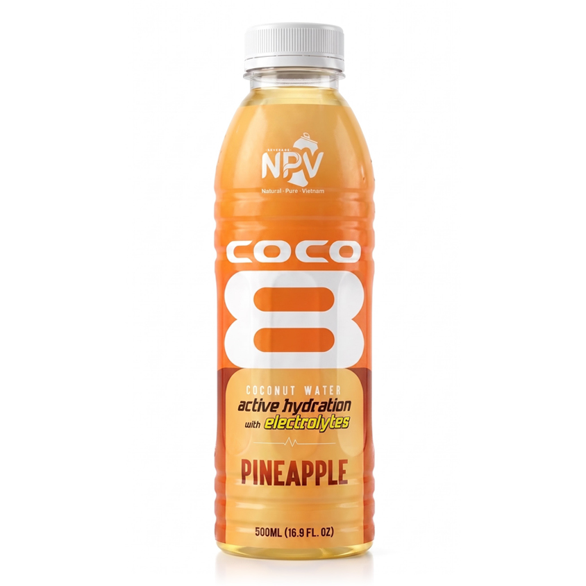 NPV 500ml Pineapple Coconut Water Electrolyte Drink PET Bottle